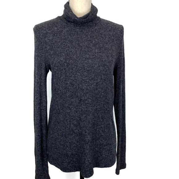 Anthropologie Saturday Sunday Sweater Brushed Fleece Gray Turtleneck Womens Med - Picture 11 of 11